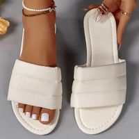 Women's Casual Solid Color Open Toe Slides Slippers sku image 2