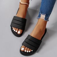 Women's Casual Solid Color Open Toe Slides Slippers sku image 11