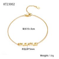 Sterling Silver White Gold Plated Gold Plated Casual Vacation Letter Plating Bracelets main image 2