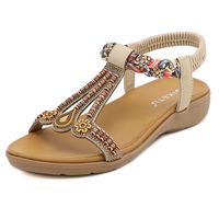 Frau Römischer Stil Wassertropfen Blume Offener Zeh Lässige Sandalen sku image 23