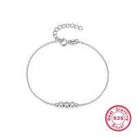 Sterling Silver Elegant Simple Style Round Plating Inlay Zircon Bracelets sku image 2