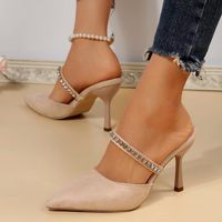 Women's Elegant Solid Color Point Toe Ankle Strap Sandals sku image 14