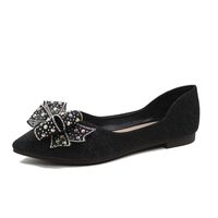 Women's Elegant Solid Color Bow Knot Point Toe Flats sku image 4