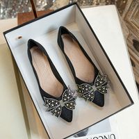 Women's Elegant Solid Color Bow Knot Point Toe Flats main image 5