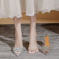 Women's Elegant Solid Color Point Toe Roman Sandals main image 4