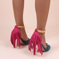 Women's Vintage Style Color Block Open Toe Ankle Strap Sandals main image 3
