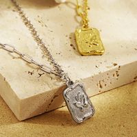 304 Stainless Steel 18K Gold Plated Retro Plating Butterfly Pendant Necklace main image 1