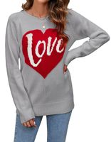 Women's Sweater Long Sleeve Sweaters & Cardigans Elegant Streetwear Letter Heart Shape main image 2