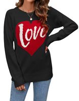 Women's Sweater Long Sleeve Sweaters & Cardigans Elegant Streetwear Letter Heart Shape main image 3