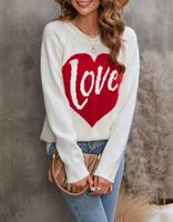 Women's Sweater Long Sleeve Sweaters & Cardigans Elegant Streetwear Letter Heart Shape main image 1