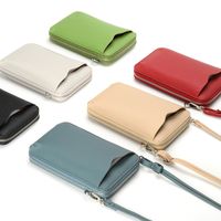 Women's Pu Leather Solid Color Basic Square Zipper Phone Wallets main image video