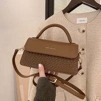 Women's Small Pu Leather Letter Streetwear Square Flip Cover Square Bag main image 8