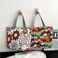 Women's Streetwear Color Block Flower Canvas Shopping Bags main image 1