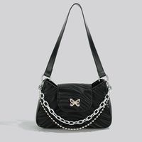Women's Small Pu Leather Butterfly Classic Style Square Zipper Underarm Bag sku image 1