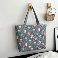 Women's Streetwear Color Block Flower Canvas Shopping Bags sku image 3