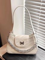 Women's Small Pu Leather Butterfly Classic Style Square Zipper Underarm Bag main image 6