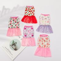 Princess Polyester Letter Cherry Strawberry Pet Clothing main image 1