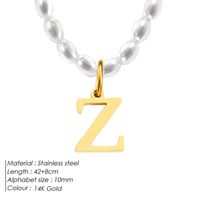 Style Simple Lettre Acier Inoxydable Perle D'Imitation Perlé Placage Femmes Pendentif sku image 26