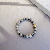 Simple Style Color Block Natural Stone Beaded Rings sku image 4
