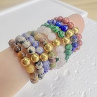 Simple Style Color Block Natural Stone Beaded Rings main image 2