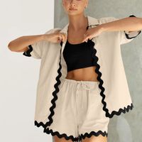 Daily Women's Casual Classic Style Solid Color Viscose Fiber Shorts Sets Pajama Sets main image 2