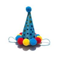 Mignon Polyester Date D'anniversaire Dessin Animé Impression Serviette De Salive Pour Animaux De Compagnie Chapeau Pour Animaux sku image 3