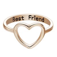 Wholesale Jewelry Simple Style Letter Heart Shape Alloy Plating Hollow Out Rings sku image 11