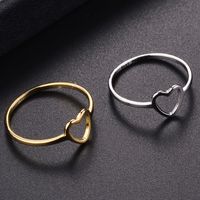 Wholesale Jewelry Simple Style Letter Heart Shape Alloy Plating Hollow Out Rings main image 1