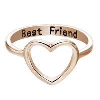 Wholesale Jewelry Simple Style Letter Heart Shape Alloy Plating Hollow Out Rings main image 5