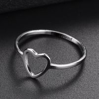 Wholesale Jewelry Simple Style Letter Heart Shape Alloy Plating Hollow Out Rings main image 3