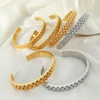 Titanium Steel Elegant Formal Simple Style Round Solid Color Plating Rings Bracelets Earrings main image 8