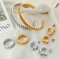 Titanium Steel Elegant Formal Simple Style Round Solid Color Plating Rings Bracelets Earrings main image 1