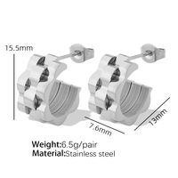 Titanium Steel Elegant Formal Simple Style Round Solid Color Plating Rings Bracelets Earrings sku image 2