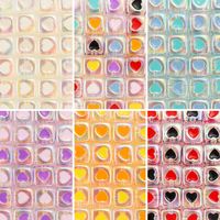 10 Pieces Arylic Heart Shape Dice Satin Beads main image 1