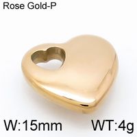 1 Piece Stainless Steel 18K Gold Plated Heart Shape Pendant sku image 5