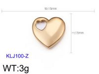 1 Piece Stainless Steel 18K Gold Plated Heart Shape Pendant sku image 2