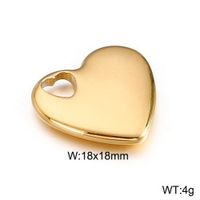 1 Piece Stainless Steel 18K Gold Plated Heart Shape Pendant sku image 6
