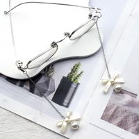 Elegant Sweet Bow Knot Stainless Steel Artificial Pearl Women's Glasses Chain main image 4