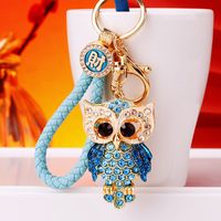 Cute Artistic Color Block Metal Inlay Rhinestones Women's Keychain main image 6