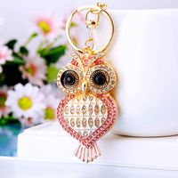 Cute Artistic Color Block Metal Inlay Rhinestones Women's Keychain sku image 8