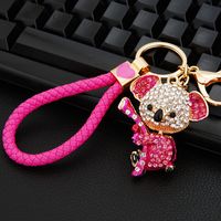 Cartoon Style Color Block Metal Inlay Rhinestones Women's Keychain sku image 6