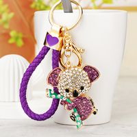 Cartoon Style Color Block Metal Inlay Rhinestones Women's Keychain sku image 8