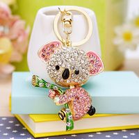 Cartoon Style Color Block Metal Inlay Rhinestones Women's Keychain sku image 1