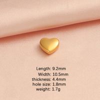 1 Piece Stainless Steel None 18K Gold Plated Rose Gold Plated Heart Shape Beads sku image 2