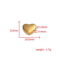 1 Piece Stainless Steel None 18K Gold Plated Rose Gold Plated Heart Shape Beads main image 2
