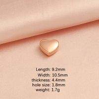 1 Piece Stainless Steel None 18K Gold Plated Rose Gold Plated Heart Shape Beads sku image 3