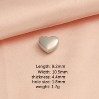 1 Piece Stainless Steel None 18K Gold Plated Rose Gold Plated Heart Shape Beads sku image 1