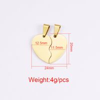 2 Pieces Set Stainless Steel None 18K Gold Plated Rose Gold Plated Heart Shape Polished Pendant main image 2