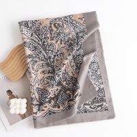 Women's Vintage Style Color Block Polyester Printing Scarf sku image 1