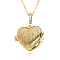 Copper IG Style Simple Style Round Letter Heart Shape Plating Inlay Zircon Pendant Necklace sku image 2